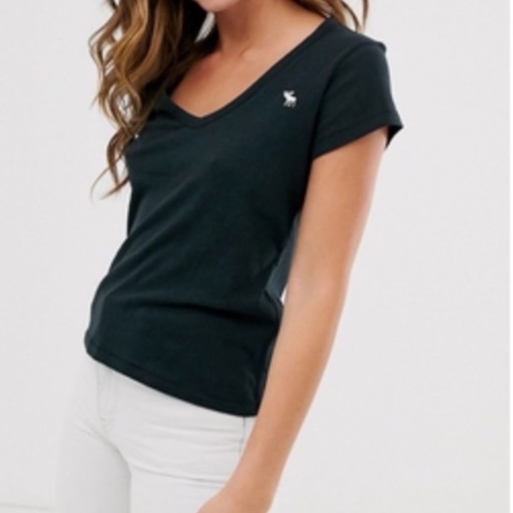Abercrombie and Fitch black v-neck tee